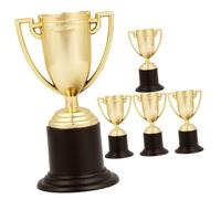 BESPORTBLE 5Pcs Mini Trophy Models for Party Game Prizes Lightweight Basketball Volleyball Pong Competition Props Gold Color Decorative Award Crafts