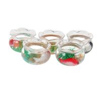 BESPORTBLE 5pcs Miniature Fish Bowls Realistic Plastic Small Aquarium with Simulated Koi and Water Plants Mini Goldfish Bowls for Dollhouse Decor Desktop Craft Projects Space-saving