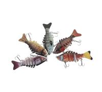 BESPORTBLE 5pcs Multi Jointed Bionic Swimming Lure Lifelike Hard Bait Abs Artificial Swimbait for Trout Bass Sea Fishing Robotic Movement for Predatory Fish