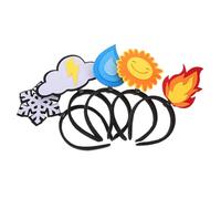 BESPORTBLE 5pcs Novelty Felt Headbands Soft Flame Water Drop Sun Cloud for Birthday Holiday Party Decorations Comfortable Lightweight Hair Accessories