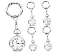 BESPORTBLE 5pcs Nurse Pocket Watches Key Ring Multi-Function Easy to Carry Stainless Steel Glass Simple Shape Watches for Work the Hospital and Daily Work