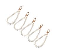 BESPORTBLE 5Pcs Pearl Design Key Chain with Detachable Phone Lanyard Pendant for Bag Hanging Decor Creative Faux Pearl Accessories for More