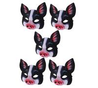 BESPORTBLE 5pcs Pig Masks for Adults Vivid Digital Print Animal Head Mask with Breathable Design Comfortable Fit for Halloween Masquerade Costume Party Cosplay Props