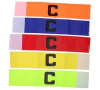 BESPORTBLE 5pcs Portable Football Captain Armbands Elastic Wear-resistant Soccer Bands with C Logo Bright Colors for Team Identification and Sports Enthusiasts