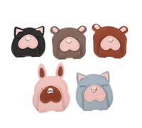 BESPORTBLE 5Pcs PU Earphone Organizer Cable Winder Set with Animal Design, Portable Data Cable Management Clips for Headphone, USB, and Earbud Wire Storage at Home, Office, or Travel