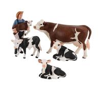 BESPORTBLE 5pcs Realistic Mini Farm Animal Figurines Educational PVC Cow Models for Miniature Cattle Figures for Early Learning Indoor Outdoor