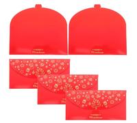 BESPORTBLE 5pcs Red Envelopes with Christmas Traditional Design, Paper Material for New Year and Festivals, for Conveying Blessings and Gifting
