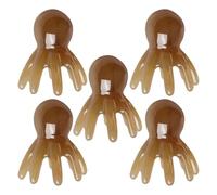 BESPORTBLE 5pcs Resin Octopus Eight-Claw Scalp Massagers Set with Multi-Point Deep Massage and Activation Function, Portable Manual Head Scratcher Combs for Home and Traveling Relaxation