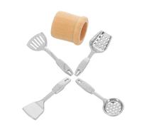 BESPORTBLE 5pcs Scale Miniature Kitchenware Pretend Play Cooking Utensils with Bucket for Dollhouse and Micro Scene Decoration Realistic Mini Cookware Accessories for Creative Imaginative