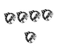 BESPORTBLE 5pcs Shark Mouth Design Finger Ring for Men Gothic Style Jewelry Cool Fashion Accessory for Daily Wear Parties and Cosplay Events