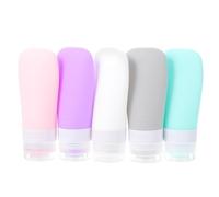BESPORTBLE 5pcs Silicone Travel Lotion Bottles with Bag, Portable Airtight Refillable Containers for Liquid Toiletries, Soft Squeezable 60ml Bottles Set for Travel and Daily Use