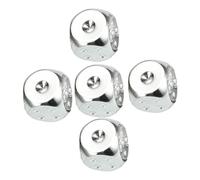 BESPORTBLE 5Pcs Smooth Silver Metal Dice Multi-function Game Dot Dice Props for Birthday Party Games Boys Educational Math Teaching Tools Craft