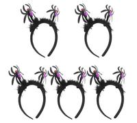 BESPORTBLE 5pcs Spider Headband Devil Hair Hoop with Plume Comfortable Fit for Halloween Parties Carnival Masquerade Events Enhances Creativity Festive Spirit
