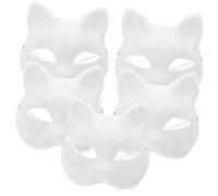 BESPORTBLE 5Pcs Unfinished DIY Hand Painted Cat Masks Blank Paper Masquerade Masks for for Halloween Costume Cosplay and Party Decoration