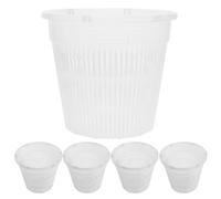 BESPORTBLE 5pcs White Plastic Orchid Pots Net Pots for Hydroponics and Soil-based Media, Bucket Strainer Design Allows Water and Nutrient Penetration, for Garden and Home Gardening