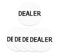 BESPORTBLE 5Pcs White Poker Chips Dealer Button Gambling Chips with Smooth Edges for Bingo Games Game Counters Professional Accessories