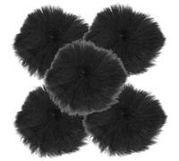 BESPORTBLE 5pcs Windproof Microphone Cover Artificial Fur Mic Windscreen for Outdoor Recording Interview Fluffy Cover