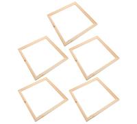 BESPORTBLE 5pcs Wooden Picture Frames L Shape 30x30cm Set, Solid Wood Empty Photo Frames for Canvas and Oil Painting, Wall and Tabletop Decor