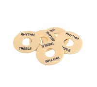 BESPORTBLE 5pcs Yellow Guitar Toggle Plate Washer Black Letters Rhythm Treble Toggle Plate Washer Ring for Electric Guitar Gn602