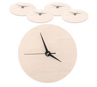 BESPORTBLE 5set DIY Wooden Blank Clock Dial Round Disc for Craft Making Kit Silent Movement Wall Clock Decor for Boys and Girls Bedroom Artistic Painting Random Color