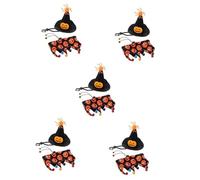 BESPORTBLE 5sets Halloween Pet Costume Hat and Neckerchief for Cats and Dogs Pumpkin Design for Festive Dress-up for Photo Shoots and Pet Celebrations