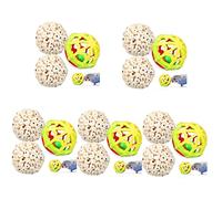 BESPORTBLE 5sets Parrot Toys Tip Treat Bird Chew Balls Beak Grinding Air Dried for Cockatiels Small Birds 3pcs*5 Random Color