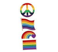 BESPORTBLE 5sets Rainbow Decorative Brooches Pin Badges for Luggage Party Costumes and Fashion Accessories Vibrant for Women and Men 4pcs*5