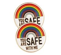 BESPORTBLE 5sets You Are Safe with Me Rainbow Enamel Pins Brooch for Jackets Bags and Hats Meaningful Lgbtq Ally Badge Durable Craftsmanship Eye Catching Pride Accessories 2pcs*5