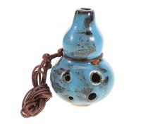 BESPORTBLE 6-hole Alto c Ocarina Ceramic Flute Blue Glaze Pendant Design, Professional Mid-range Musical Instrument for Outdoor Play, Camping, and Sound Healing