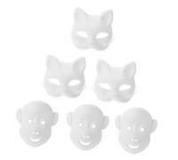 BESPORTBLE 6 Pcs DIY Blank Masks Hand Painted Face Masks for Halloween and Masquerade Parties Create Your Own Unique Designs for Fun for Adults