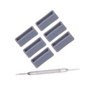 BESPORTBLE 6 PCS Grey Silicone Watch Band Strap Loops with Repair Tool Durable Watch Accessories for Retaining Straps Replacement for Old Bands