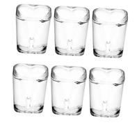 BESPORTBLE 6 Pcs Thick Heart-Shaped Glass Shot Glasses Square Base Cocktail Drinking Cups for Party Bar Home Use
