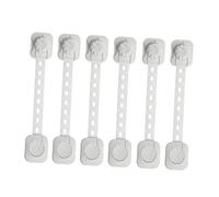 BESPORTBLE 6 Pcs White Childproof Cupboard Locks for Children, Bendable Abs Material Drawer and Trash Can Safety Locks with Finger Trap Prevention for Home Use