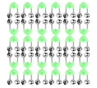 BESPORTBLE 60pcs Plastic Fishing Bell Clips Dual Alert Rod Alarm Loud Bite Indicator for Carp and Sea Fishing with Secure Fit and Lightweight Design