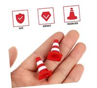BESPORTBLE 60Pcs Traffic Cone and Roadblock Sign Realistic Construction Props for Educational Pretend Play DIY Table and Engineering Scenes and Road Safety Teaching Tools