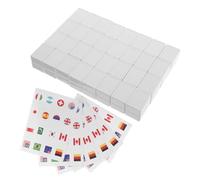 BESPORTBLE 65pcs International Flag Mahjong Tiles with Plastic Stickers Simplified Rules for Family Fun and Social Gatherings Portable Game for Travel and Casual Play