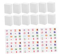 BESPORTBLE 65pcs Plastic Flag Mahjong Tiles with World Flags for Educational Cultural Learning Sticker Material Simplified Rules for Fun Spring Picnic Party Game