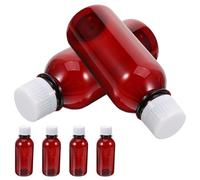 BESPORTBLE 6pcs 150ml Amber Medicine Bottles with Caps, Light-Proof Pill Storage Containers with Graduated Dispenser, Travel Medicine Organizer for Secure Sealing and Portable Use