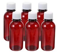 BESPORTBLE 6pcs 150ml Amber Medicine Storage Bottles with Caps, Light-Blocking Pill Containers with Graduated Dispensers, Travel Medicine Organizer for Secure Medication Storage