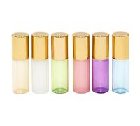 BESPORTBLE 6Pcs 3ml Colored Glass Roller Ball Bottles with Stainless Steel Roller Balls - Portable Essential Oil Containers for Travel - Makeup and DIY Aromatherapy