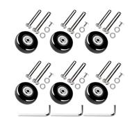 BESPORTBLE 6Pcs 40X18Mm Replacement Luggage Wheel Set for Suitcase Repair, Rubber Silent Swivel Caster Rollers, Travel Bag Spare Parts for Smooth Movement