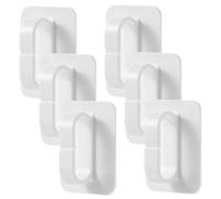 BESPORTBLE 6pcs Adhesive Wall Hooks White, Removable Multi-Functional Towel and Key Holder for Bathroom, Small Stick-On Heavy Duty Hooks for Wall Storage and Hanging