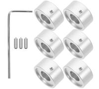 BESPORTBLE 6Pcs Aluminum Guitar Effect Pedal Footswitch Toppers Replacement Caps with Screws and Wrench, Silver Guitar Accessories for Footswitch Protection and Wah Pedal Use