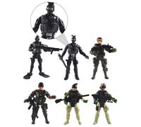 BESPORTBLE 6Pcs Army Action Figures Movable Models for Cosplay Games Smooth Surface Safe and Fun for Boys