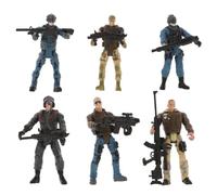 BESPORTBLE 6Pcs Army Soldiers Toy Movable Joint Figures Miniature Soldier Men Playset for Cake Topper Table Decor Collectible Military Action Figures for Boys