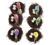 BESPORTBLE 6pcs Artificial Bird Nest Decor Hand Woven Micro Landscape Ornament for Home and Garden for Easter and Creative Displays Lightweight and Durable Craft