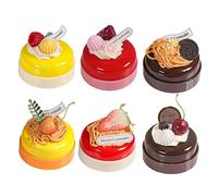BESPORTBLE 6pcs Artificial Cake Model Realistic Simulation Dessert Shop Props for Party Supplies Home Decoration with Strawberry Cherry Raspberry Dragon Fruit Design