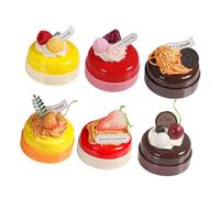 BESPORTBLE 6pcs Artificial Cake Models Realistic Simulation Dessert Props for Kitchen Display Home Decoration Lightweight Faux Cake with Strawberry Cherry Raspberry Dragon Fruit Designs