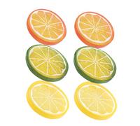 BESPORTBLE 6pcs Artificial Lemon Slices Fake Fruit Model Realistic PVC Citrus Ornaments for Home Kitchen Party Photography Props Decorative Bright Color