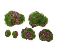 BESPORTBLE 6pcs Artificial Mossy Stones for Fish Tank Home Decoration Realistic balls for Terrariums Gardens and Crafting Durable Moss Landscape Adornments